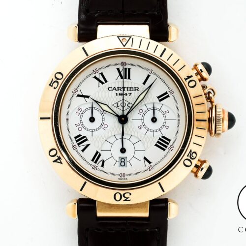 カルティエ パシャ クロノグラフ 38mm 150周年記念モデル Ref.W30X7651 イエローゴールド ホワイト文字盤 中古 xgi5pkzr 商品画像1