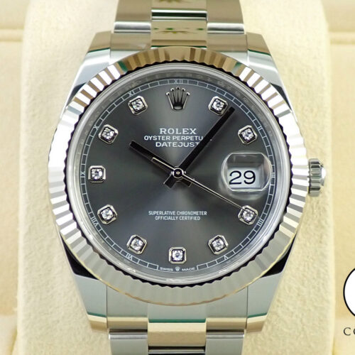 ロレックス デイトジャスト41 Ref.126334G ステンレススチール/ホワイトゴールド スレートx10Pダイヤ文字盤 オイスターブレスレット 商品画像1