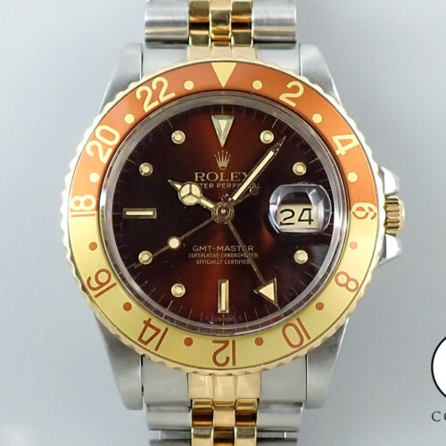 ロレックス GMTマスター Ref.16753 ステンレススチール/イエローゴールド ブラウン文字盤 ジュビリーブレスレット 中古 XCWSXCR7 商品画像1