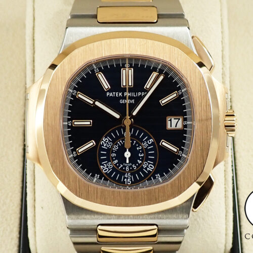 パテックフィリップ ノーチラス クロノグラフ Ref.5980/1AR-001 ステンレススチール/ローズゴールド ブルー文字盤 商品画像1
