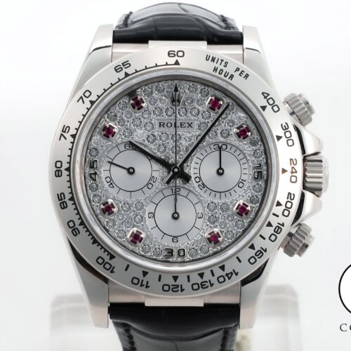 ロレックス デイトナ エルプリメロ Ref.16519 ホワイトゴールド パヴェダイヤx8Pルビー文字盤 中古 n2sg5pyd 商品画像1