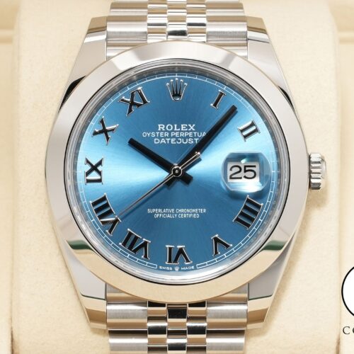 ロレックス デイトジャスト41 Ref.126300 ステンレススチール アズーロブルー文字盤 ジュビリーブレスレット 未使用 x524k5dr 商品画像1