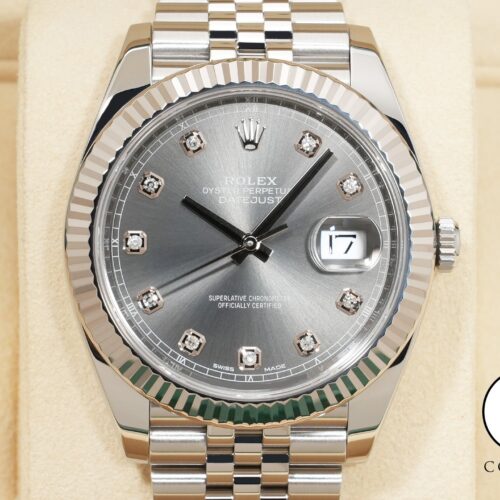 ロレックス デイトジャスト41 Ref.126334G ステンレススチール/ホワイトゴールド スレートx10Pダイヤ文字盤 ジュビリーブレスレット 商品画像1