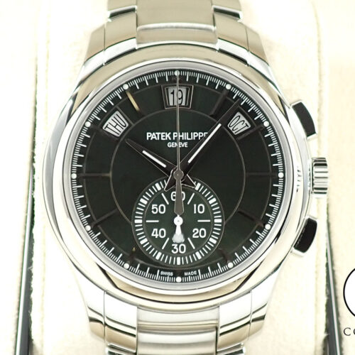 パテックフィリップ アニュアルカレンダー クロノグラフ Ref.5905/1A-001 ステンレススチール オリーブグリーン ソレイユ文字盤 商品画像1