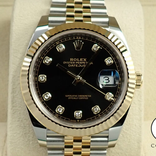 ロレックス デイトジャスト41 Ref.126333G ステンレススチール/イエローゴールド ブライトブラック8Pダイヤ文字盤 ジュビリーブレスレット 未使用 S5KV8W91 商品画像1