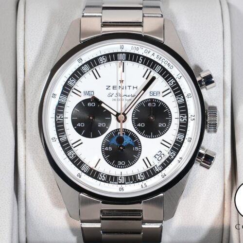 ゼニス クロノマスター オリジナル トリプルカレンダー Ref.03.3400.3610/38.M3200 ステンレススチール ホワイト文字盤 美品 ebirwqej 商品画像1