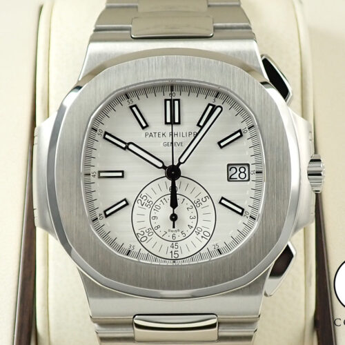 パテックフィリップ ノーチラス クロノグラフ Ref.5980/1A-019 ステンレススチール ホワイト文字盤 商品画像1