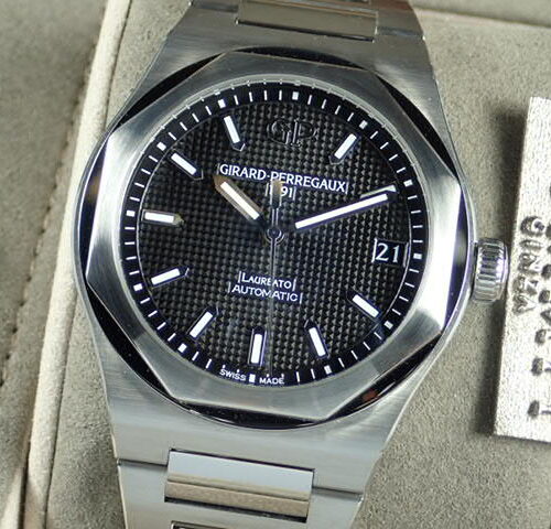 ジラールペルゴ ロレアート Ref.81010-11-634-11A ブラック文字盤 美品 laureato-10 商品画像1
