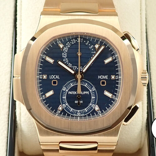 パテックフィリップ ノーチラス トラベルタイム クロノグラフ Ref.5990/1R-001 ローズゴールド ブルーソレイユ文字盤 商品画像1