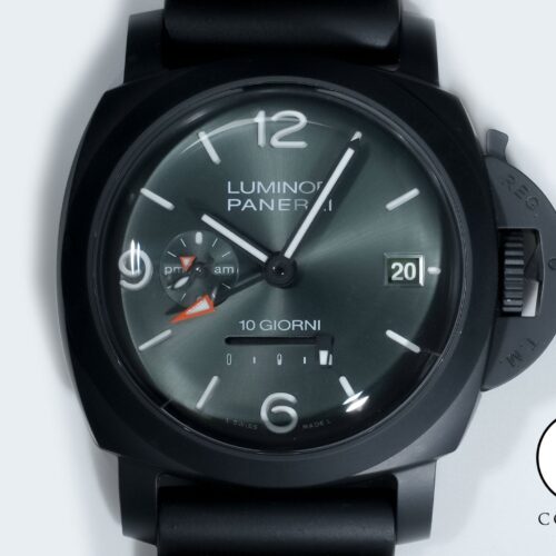 パネライ ルミノール ディエチ ジョルニ GMT チェラミカ Ref.PAM01483 ブラックセラミック グリーン文字盤 美中古 p2wc783g 商品画像1
