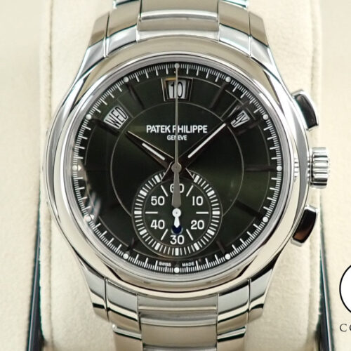パテックフィリップ アニュアルカレンダー クロノグラフ Ref.5905/1A-001 ステンレススチール オリーブグリーン ソレイユ文字盤 商品画像1