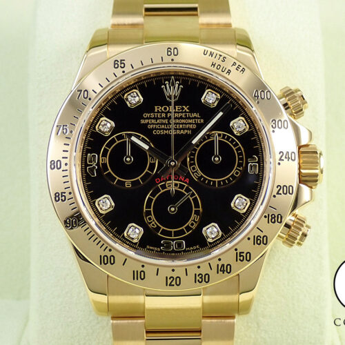 ロレックス デイトナ Ref.116528 イエローゴールド ブラックx8Pダイヤ文字盤 商品画像1