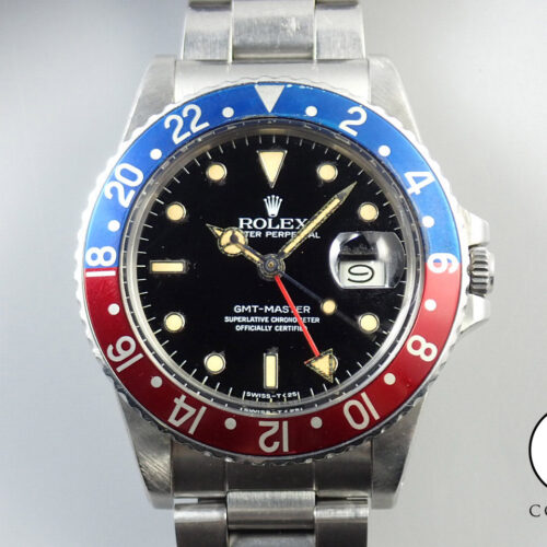 ロレックス GMTマスター Ref.16750 ステンレススチール ブラック文字盤 中古 6FXVFV9V 商品画像1