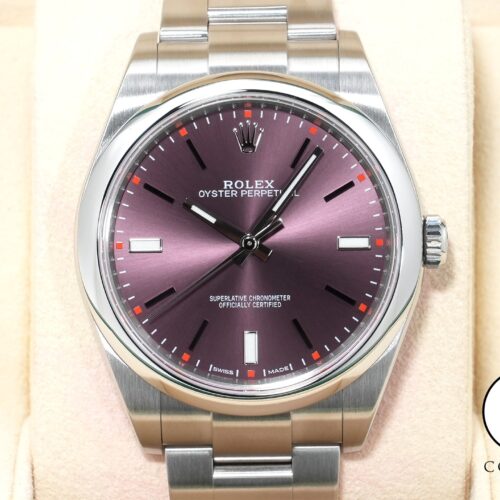 ロレックス オイスターパーペチュアル39 Ref.114300 ステンレススチール レッドグレープ文字盤 美品 yeyqd94k 商品画像1