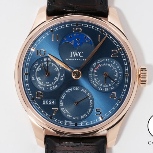 IWC ポルトギーゼ パーペチュアルカレンダー Ref.IW503312 18 ct Armor Gold® ブルー文字盤 美品 vg27qito 商品画像1