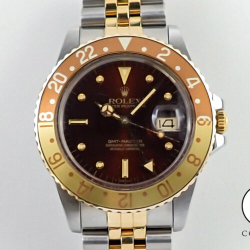 ロレックス GMTマスター Ref.16753 ステンレススチール/イエローゴールド ブラウン文字盤 ジュビリーブレスレット 中古 C3HWX9HK 商品画像1