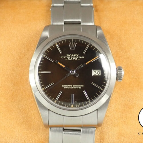 ロレックス オイスターパーペチュアル デイト Ref.1500 ステンレススチール ブラック(トロピカル)文字盤 中古 19SS3721 商品画像1