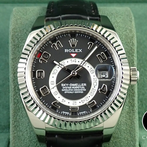 ロレックス スカイドゥエラー Ref.326139 ホワイトゴールド ブラック文字盤 革ベルト 美品 J3LUP412 商品画像1