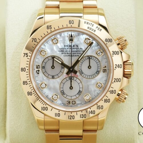 ロレックス デイトナ Ref.116528 イエローゴールド ホワイトシェルx8Pダイヤ文字盤 中古 5wh47tz7 商品画像1