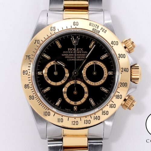 ロレックス デイトナ エルプリメロ Ref.16523 ステンレススチール/イエローゴールド ブラック文字盤 中古 tceaijy7 商品画像1