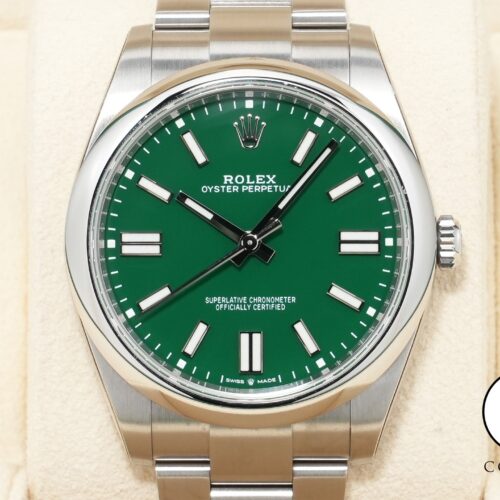 ロレックス オイスターパーペチュアル41 Ref.124300 ステンレススチール グリーン文字盤 極美品 x6vacedy 商品画像1