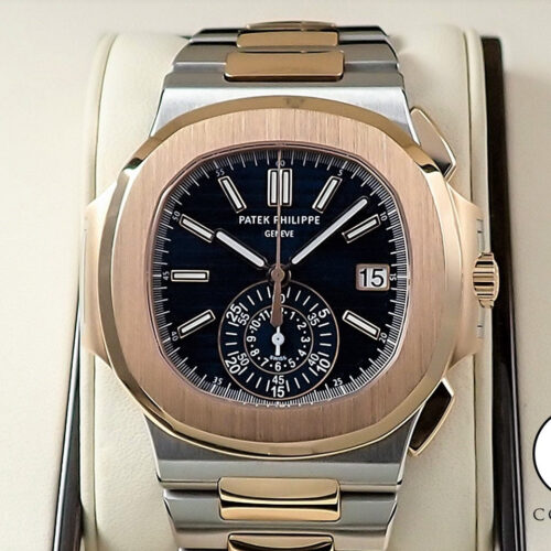 パテックフィリップ ノーチラス クロノグラフ Ref.5980/1AR-001 ステンレススチール/ローズゴールド ブルー文字盤 商品画像1