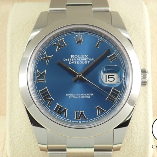 ロレックス デイトジャスト41 Ref.126300 ステンレススチール アズーロブルー文字盤 オイスターブレスレット 未使用 LLP68TAV 商品画像1