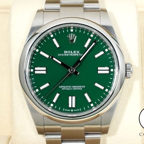 ロレックス オイスターパーペチュアル41 Ref.124300 ステンレススチール グリーン文字盤 極美品 m83usit2 商品画像1